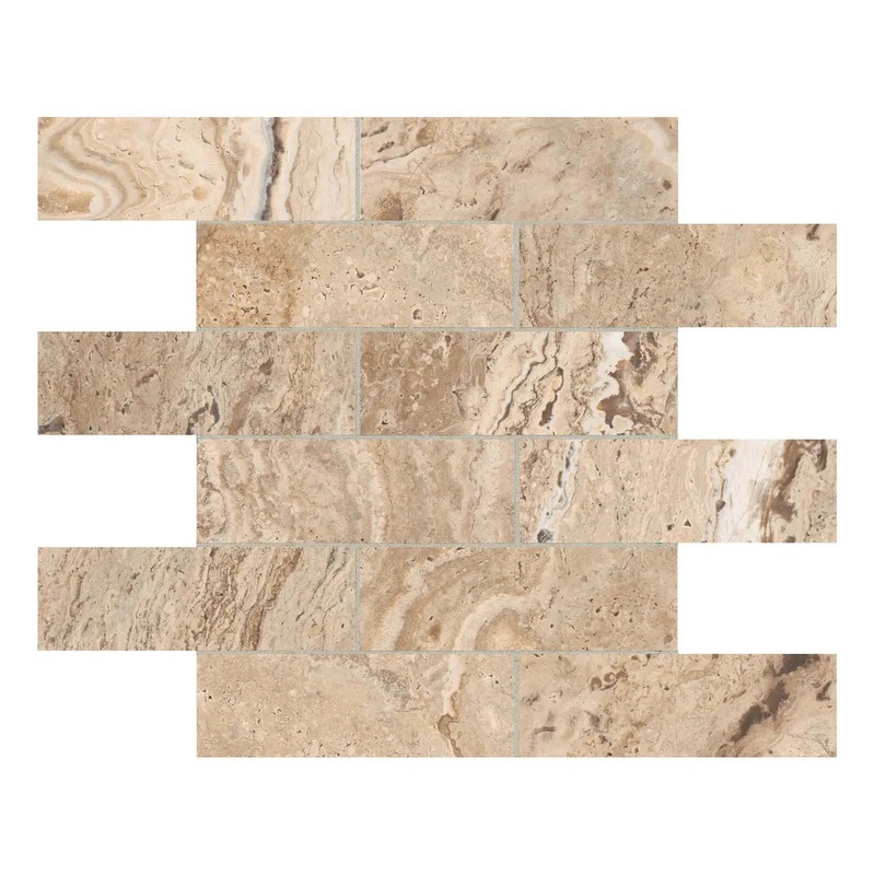 2″ x 6″ Antico Classic Matte Porcelain Brick Mosaics. 1 Sheet = .96 Sq. Ft. (63-469) 2″ x 6″