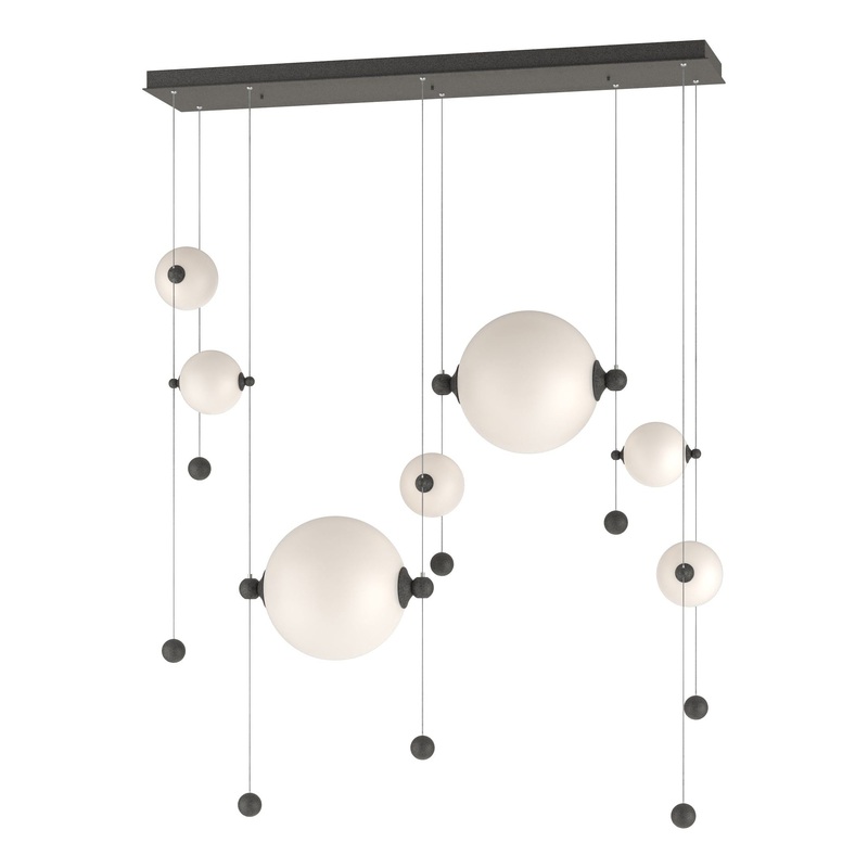Abacus 7-Light Double Linear LED Pendant Natural Iron Opal Glass (GG)