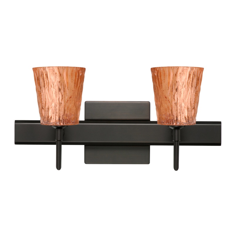 Besa 2SW-5125CF-BR-SQ Nico Two Light Wall Sconce Bronze