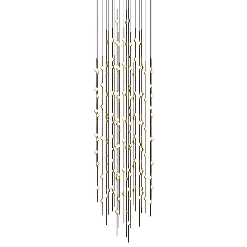 Constellation Andromeda 25″ Round LED Pendant Espresso Black with White Optical Acrylic 2700K 10′ Adjustable Cord