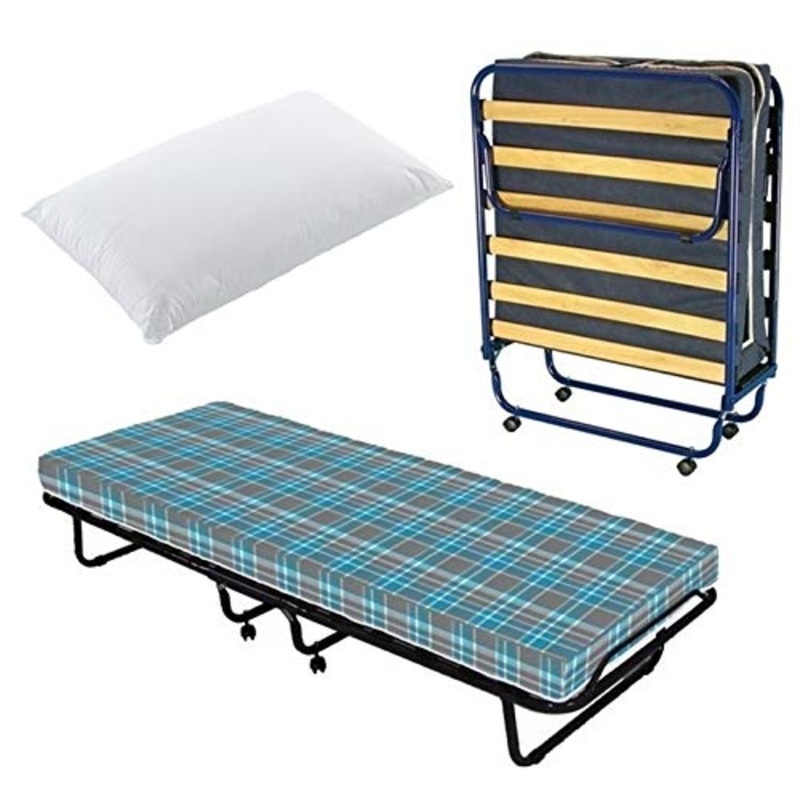 DOLCI SOGNI Brandina Pieghevole con Materasso Pieghevole Singolo 80×190, Cuscino Incluso, Letto Singolo Pieghevole con Materasso Waterfoam, Spessore 8 cm, Letto Pieghevole 100% Made in Italy