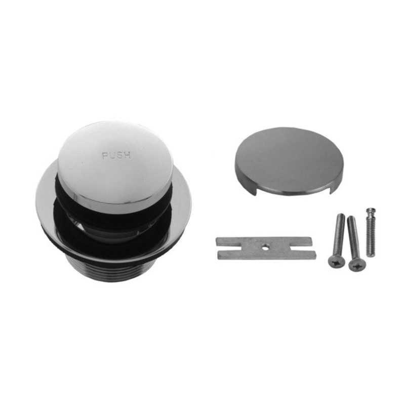 Drain Strainer Toe Control with No Hole Faceplate Satin Nickel Brass 3-1/4 Inch