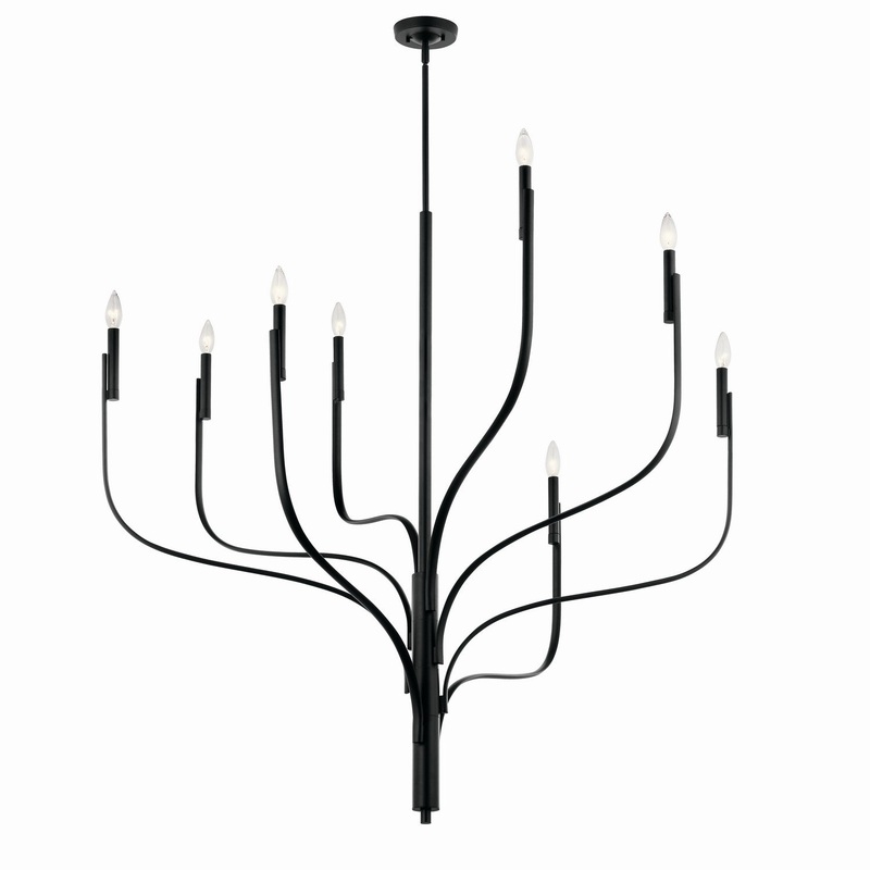 Eight Light Chandelier from the Livadia Collection in Black Finish by Kichler