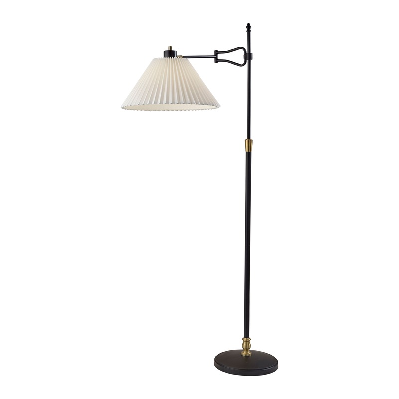 Elijah Floor Lamp Black & Antique Brass