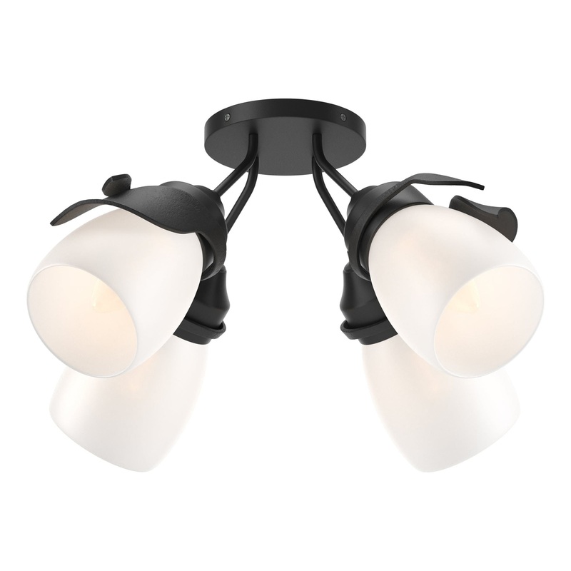 Lapas 4-Light Semi-Flush Black Opal Glass (GG)