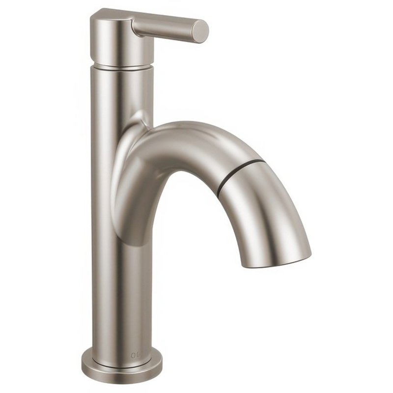 Lavatory Faucet Nicoli 2-3/16 to 6 Inch Spread 1 Lever ADA WaterSense Brilliance Stainless 1.2 Gallons per Minute Deck Mount Pop-Up 1 Hole