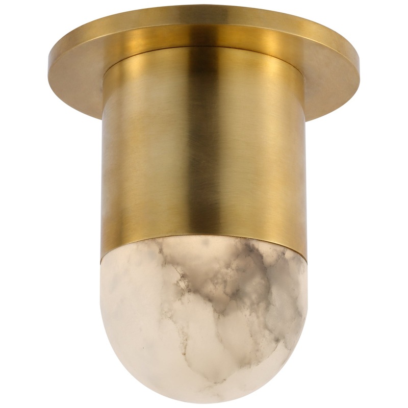 LED Flush Mount from the Melange Collection in Antique-Burnished Brass Finish by Visual Comfort Signature