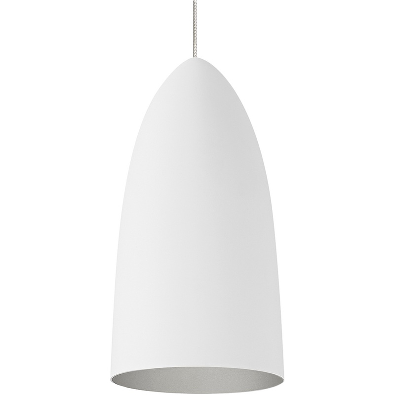 Mini Signal Pendant MonoPoint Satin Nickel and Rubberized White/Platinum None