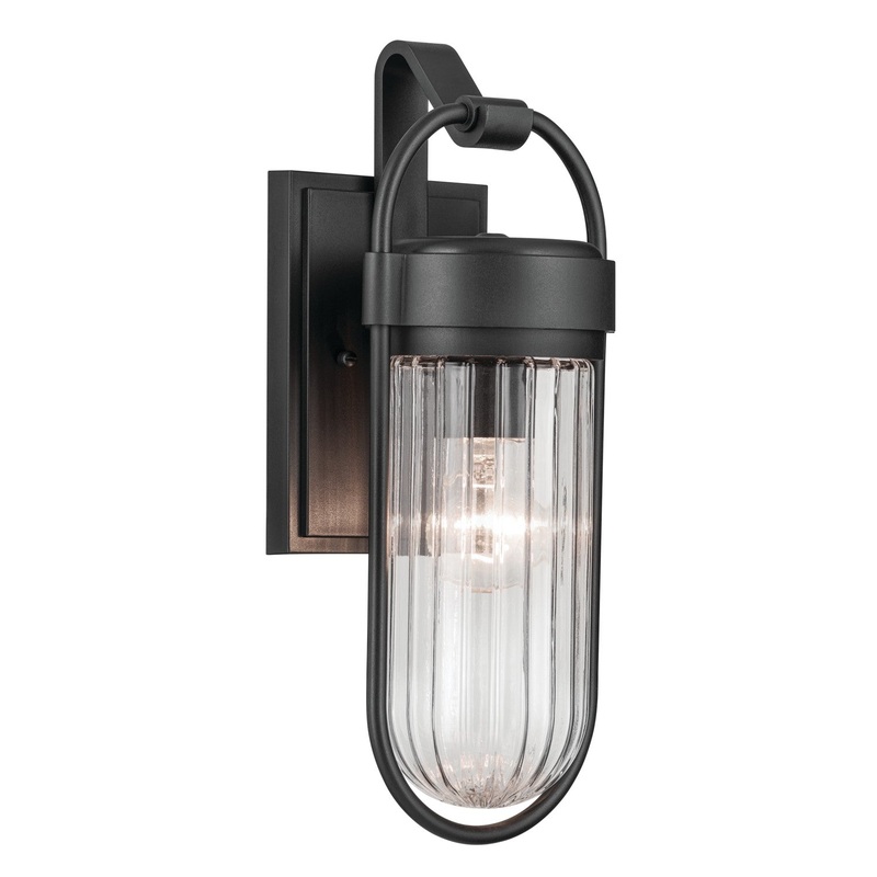 One Light Outdoor Wall Mount from the Brix Collection in Textured Black Finish by Kichler
