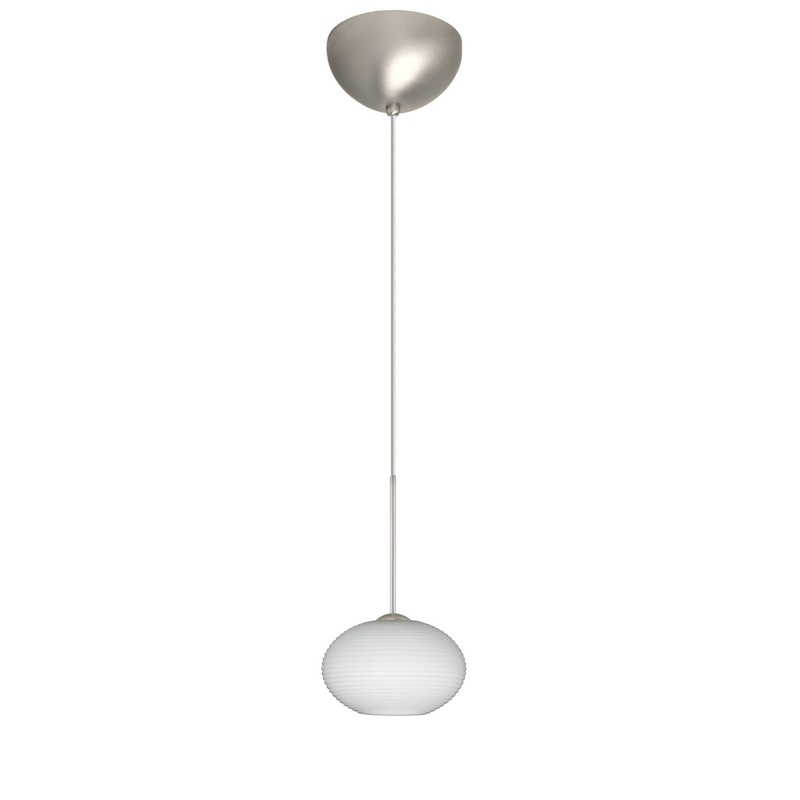 One Light Pendant from the Lasso Collection in Satin Nickel Finish by Besa
