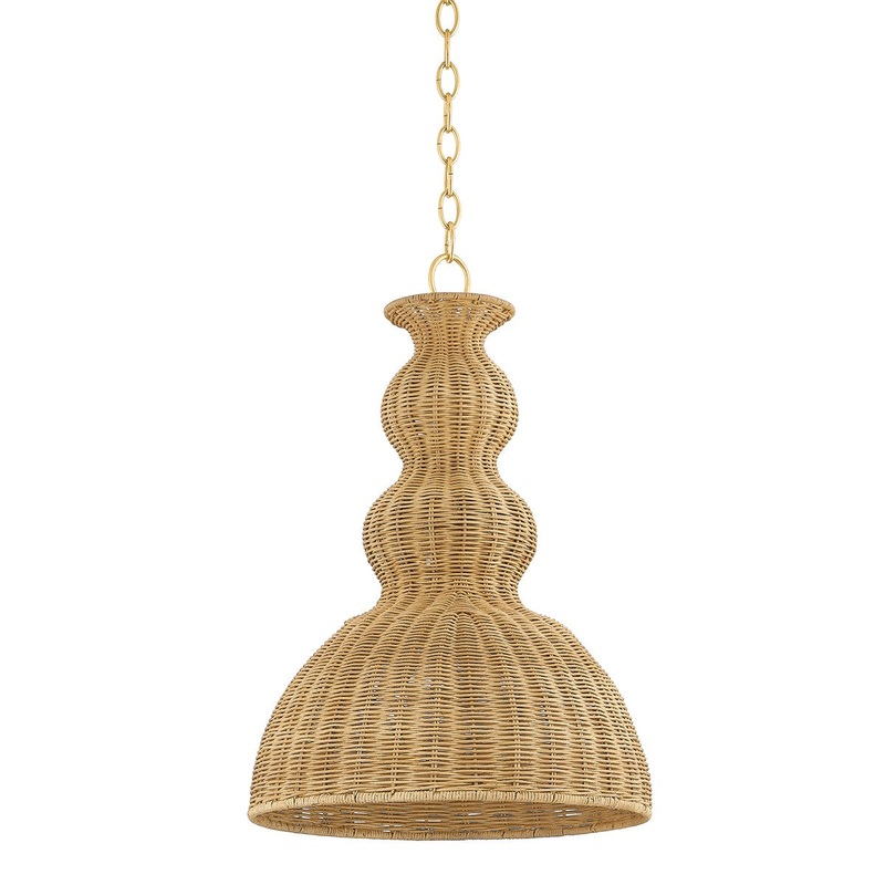 One Light Pendant from the Mayla Collection in Aged Brass Finish by Mitzi