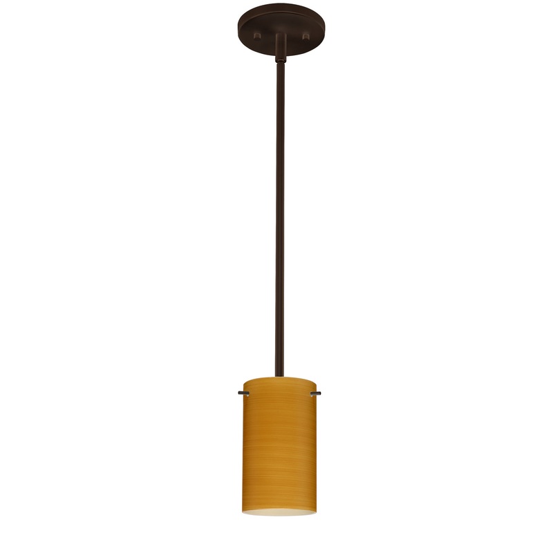 One Light Pendant from the Stilo Collection in Bronze Finish by Besa