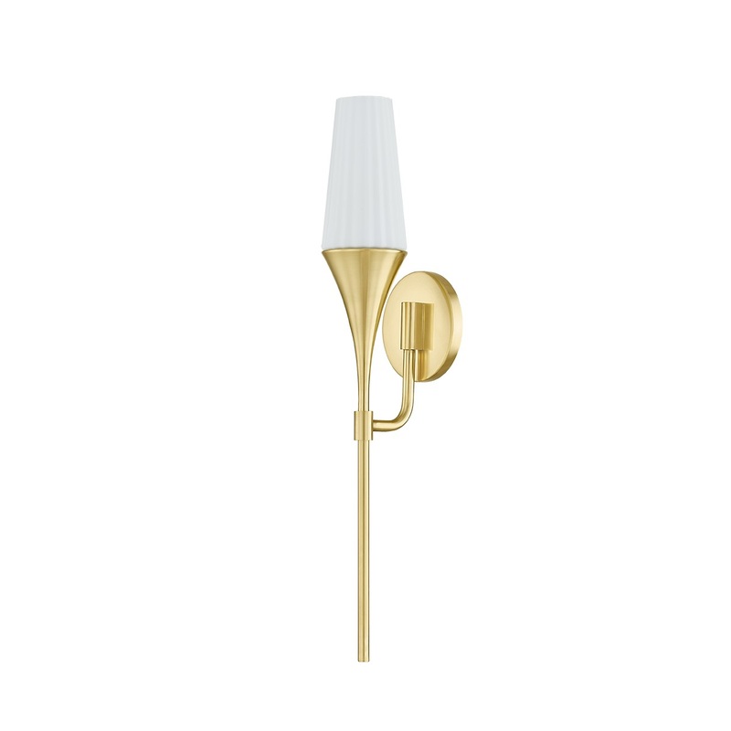 One Light Wall Sconce from the Luisa Collection in Aged Brass Finish by Mitzi