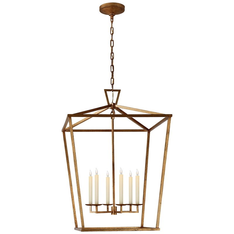 Six Light Lantern from the Darlana Collection in Gilded Iron Finish by Visual Comfort Signature