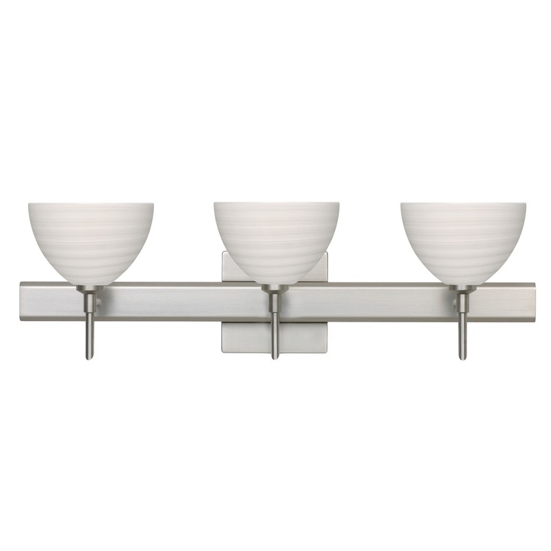 Three Light Wall Sconce from the Brella Collection in Satin Nickel Finish by Besa