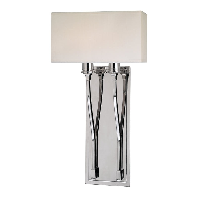 Two Light Wall Sconce from the Selkirk Collection in Polished Nickel Finish by Hudson Valley