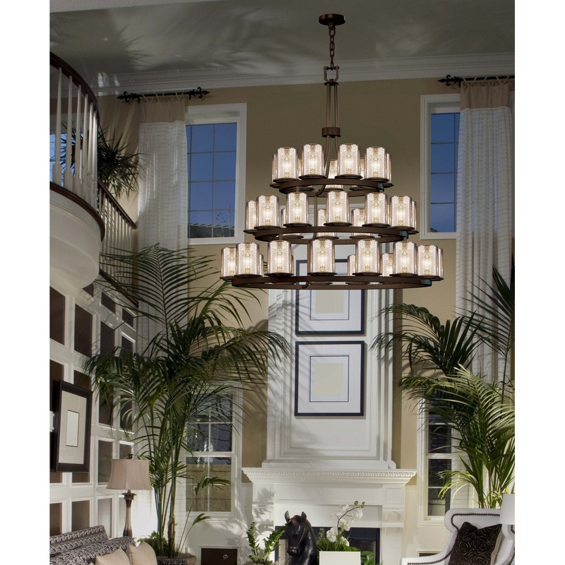 36 Light Chandelier from the Fusion Collection in Dark Bronze Finish by Justice Designs