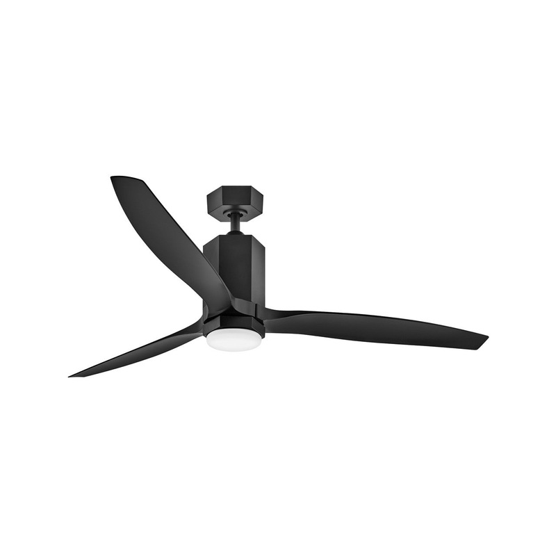60″ Ceiling Fan from the Facet Collection in Matte Black Finish by Hinkley