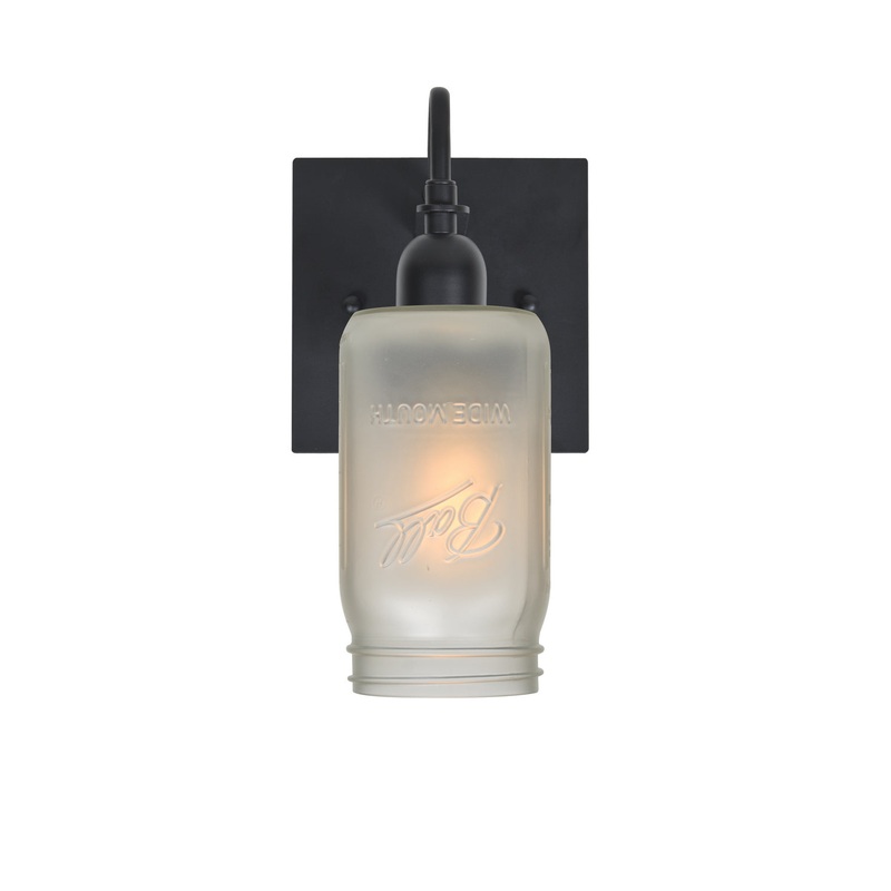 Besa 1WG-MILO4WF-EDIL-BK Milo One Light Wall Sconce Black