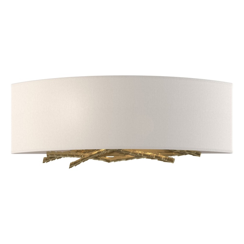 Brindille Sconce Modern Brass Flax Shade (SE)