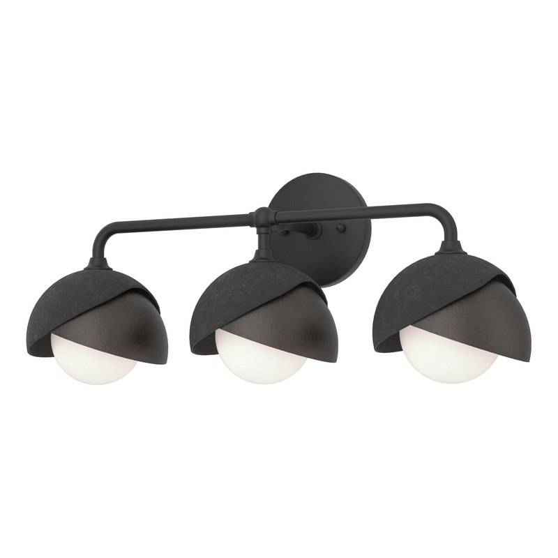 Brooklyn 3-Light Double Shade Bath Sconce Black Oil Rubbed Bronze