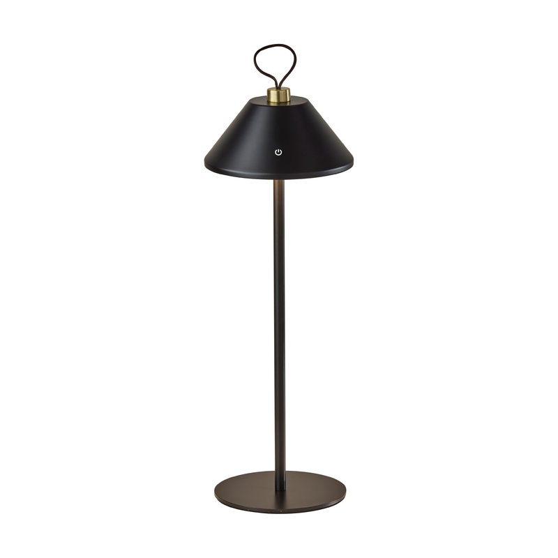 Danny LED Cordless Table Lamp Black & Antique Brass