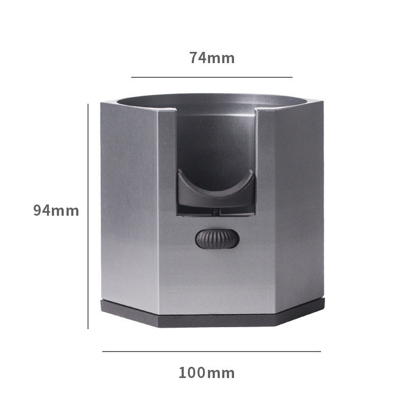 Dark Grey Diamond Professional Aluminum Espresso Tamping Station – Adjustable Portafilter Holder Stand