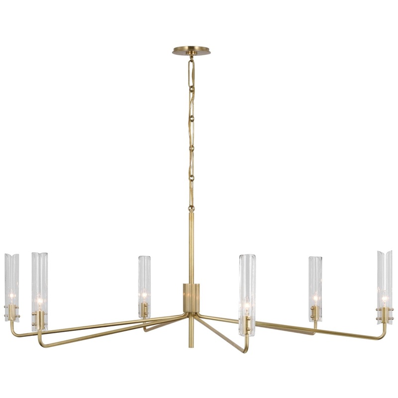 LED Chandelier from the Casoria Collection in Hand-Rubbed Antique Brass Finish by Visual Comfort Signature