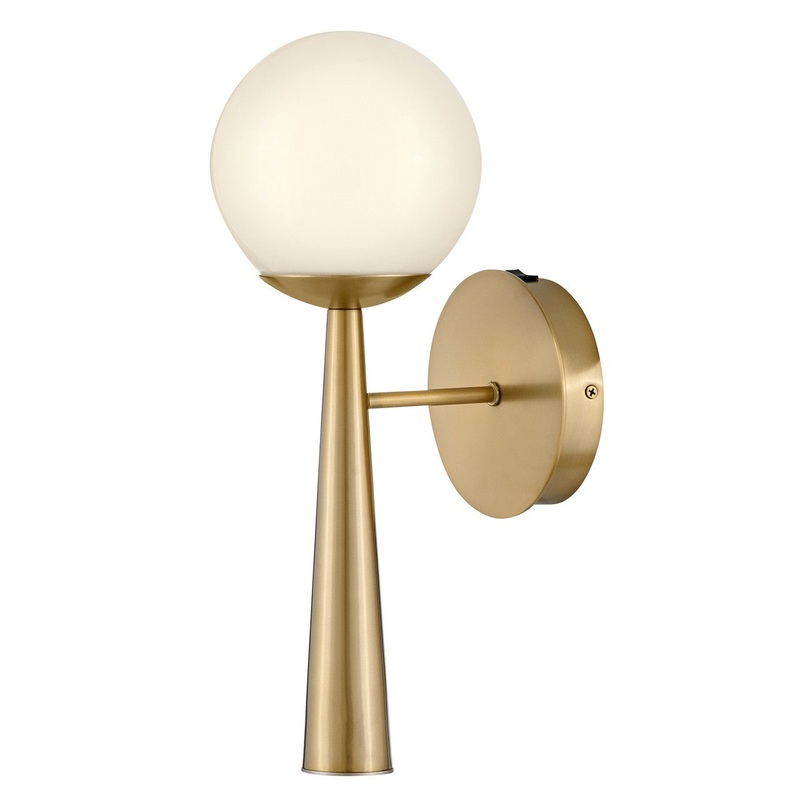 LED Wall Sconce from the Izzy Collection in Lacquered Brass Finish by Lark