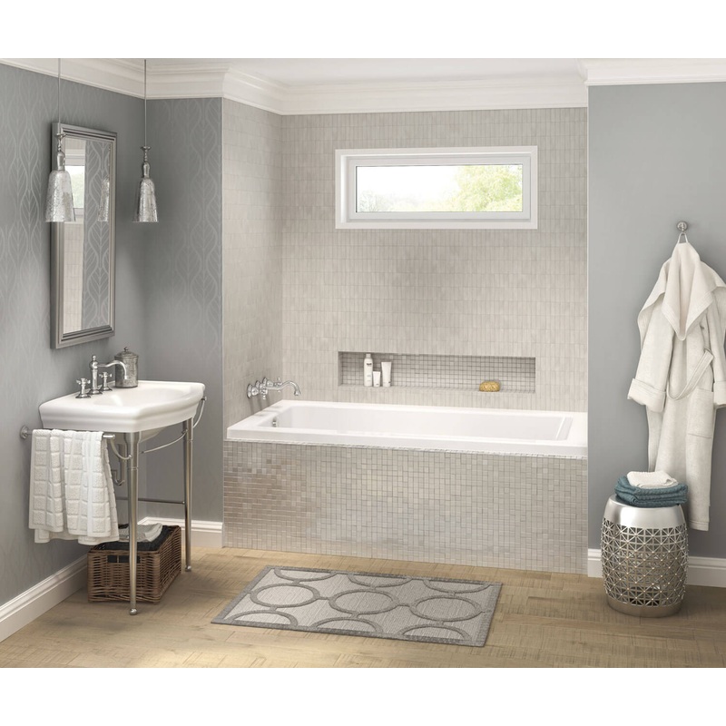 MAAX 106204-R-103-001 Pose 6632 IF Acrylic Alcove Right-Hand Drain Aeroeffect Bathtub in White