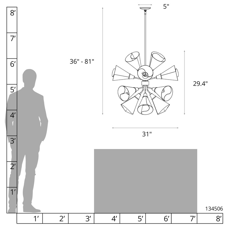 Mobius 16-Light Orb Pendant Ink
