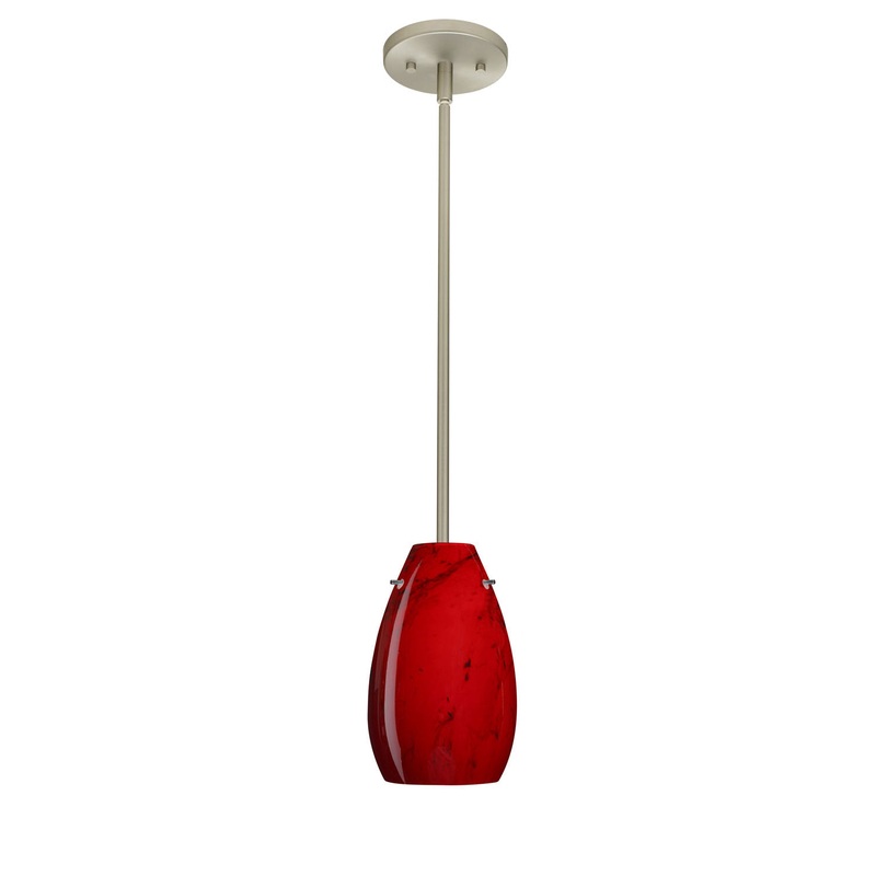 One Light Pendant from the Pera Collection in Satin Nickel Finish by Besa