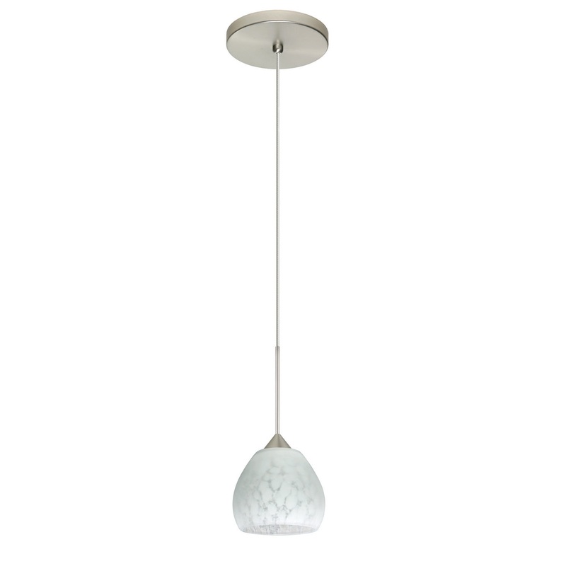 One Light Pendant from the Tay Tay Collection in Satin Nickel Finish by Besa