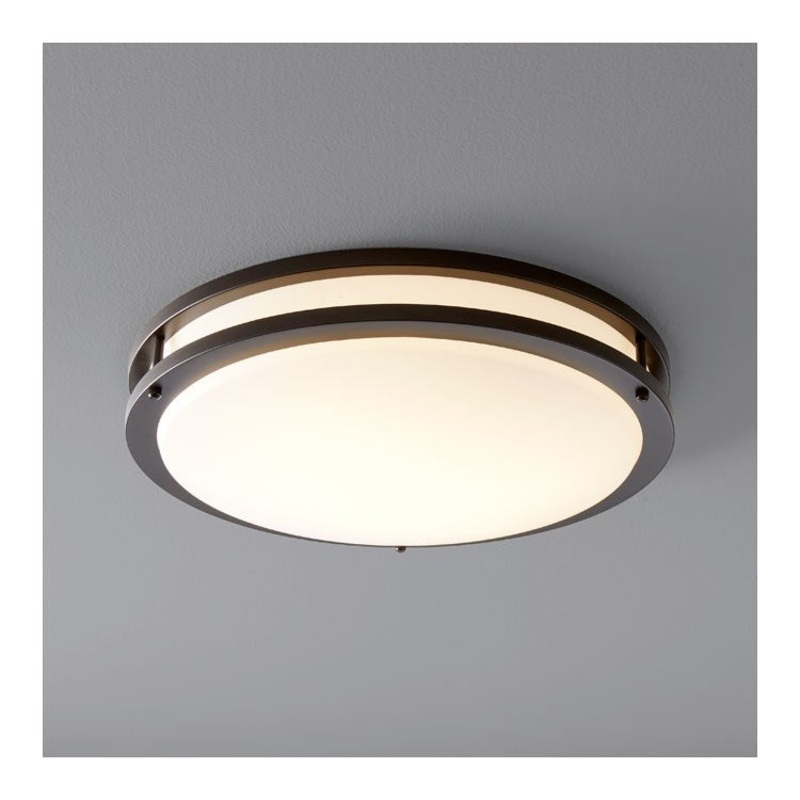 Oracle Single-Light LED 17.75″ Flush Mount Ceiling Fixture – Oiled Bronze