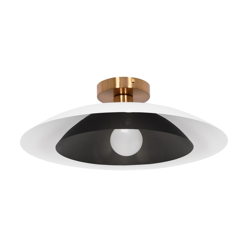 Pima 1-Light Semi-Flush Mount Matte White & Matte Black