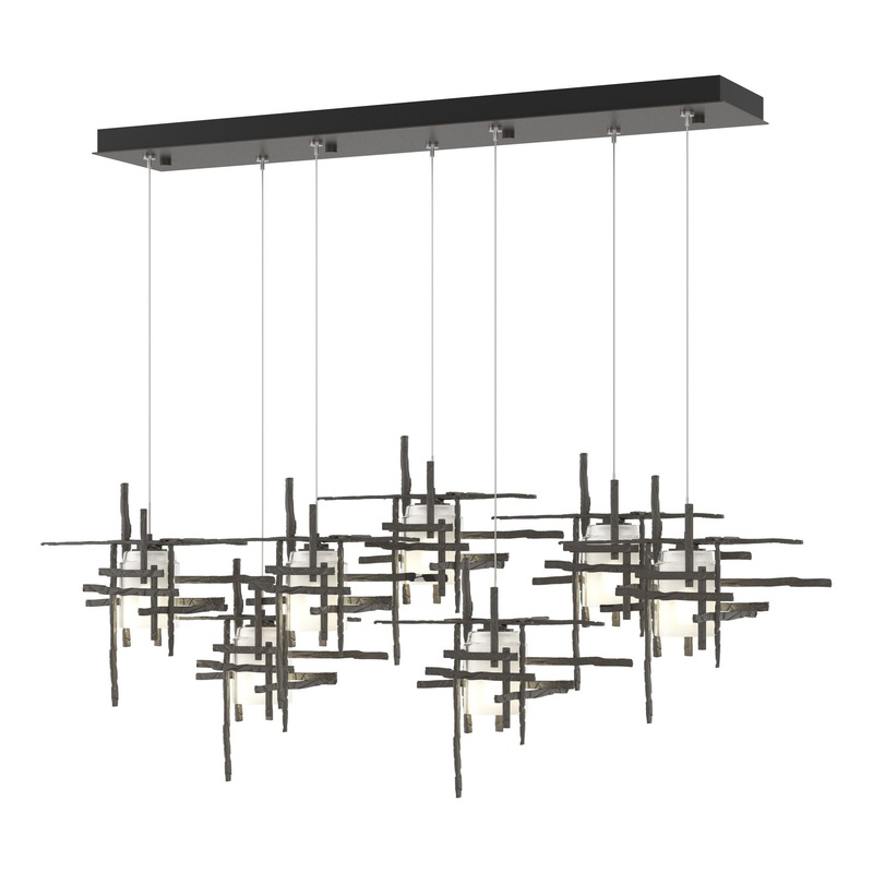 Tura 7-Light Frosted Glass Pendant Dark Smoke