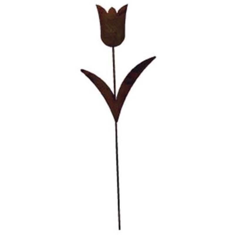Village Wrought Iron RGS-98 Tulip Rusted Garden Stake