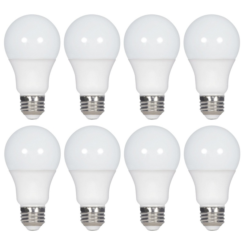 9 Watt A19 LED – 5000K – Non-Dimmable – E26 – 80 CRI – 8-pack Light Bulb by Satco
