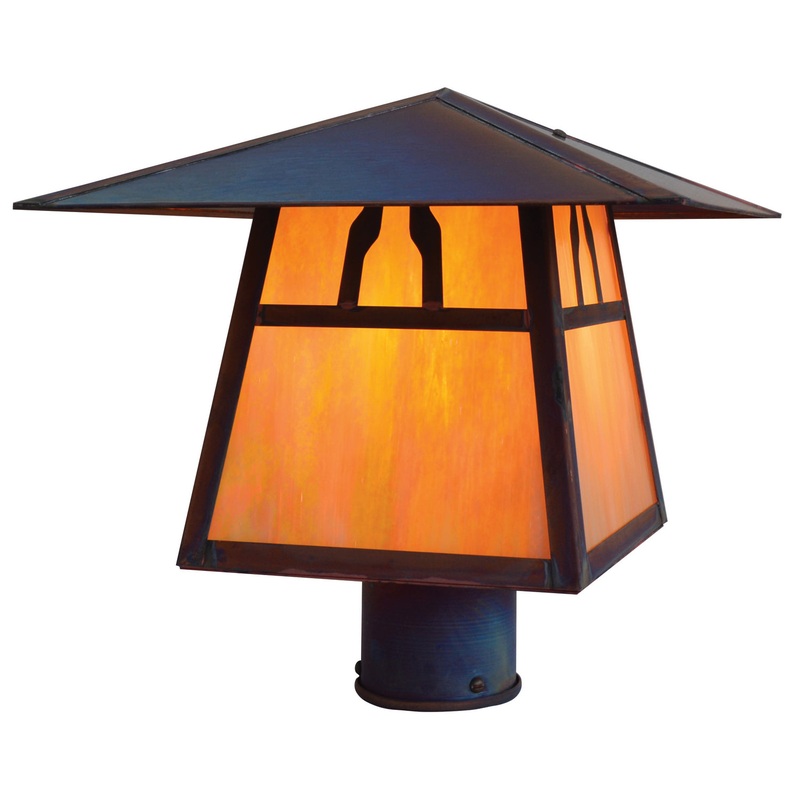 Arroyo CP-12BGW-RC Carmel One Light Post Mount Raw Copper