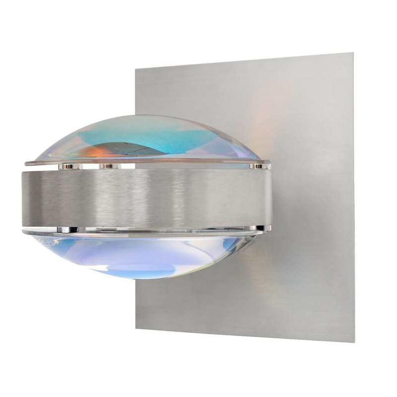 Besa OPTOS1W-CDWD-BA Optos One Light Wall Sconce Brushed Aluminum