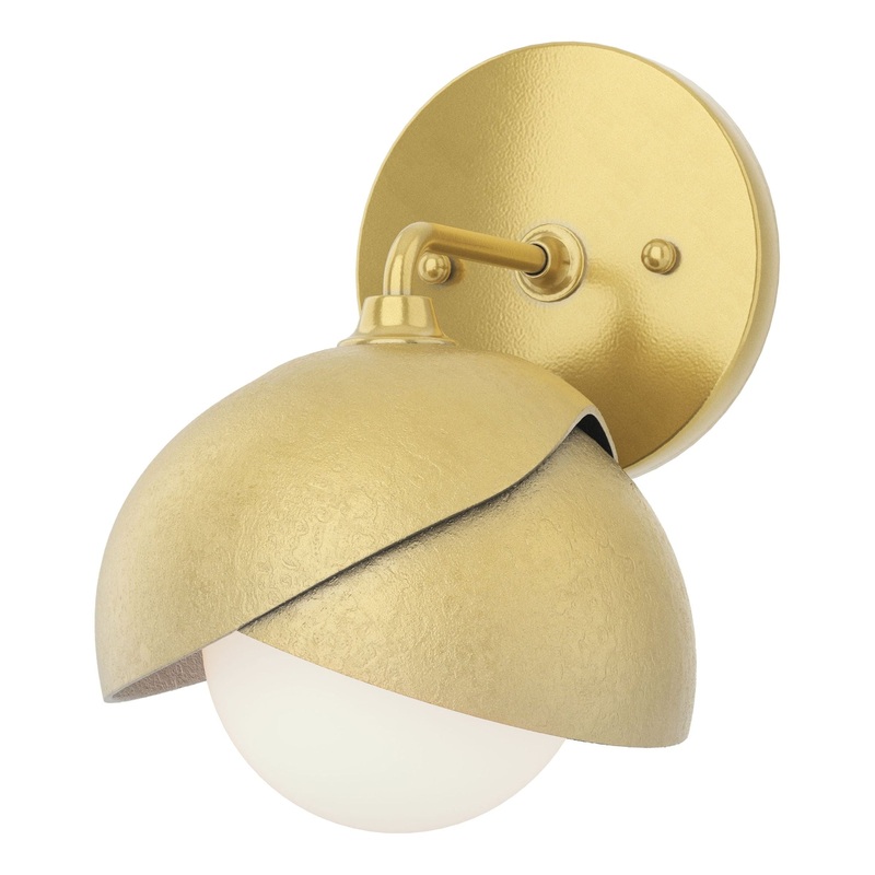 Brooklyn 1-Light Double Shade Bath Sconce Modern Brass Modern Brass