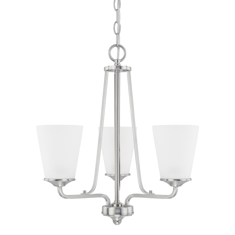 Capital Lighting 414131BN-331 Braylon 3 Light Chandelier Brushed Nickel