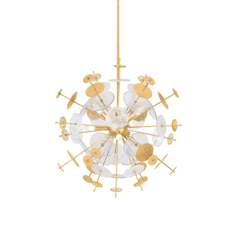 Corbett Lighting 371-29-VGL Gleason Nine Light Chandelier Vintage Gold Leaf