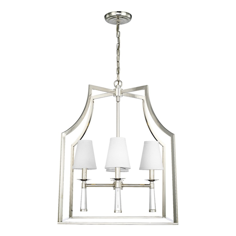 Crystorama 8864-PN Baxter Four Light Chandelier Polished Nickel