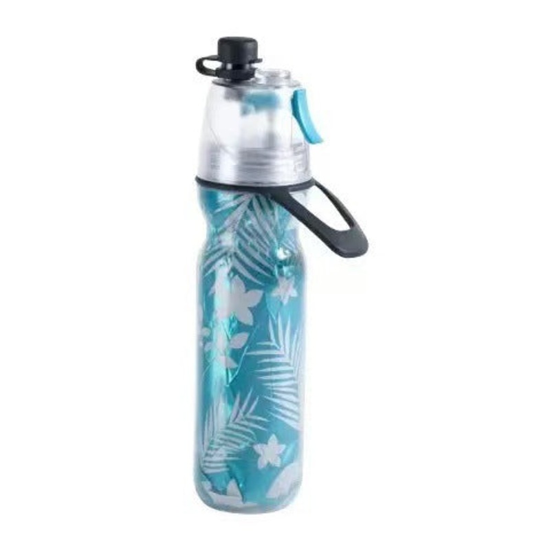 Cyan 500ML Insulated Sports Water Bottle with Cooling Mist – Triple-Layer Design Keeps Drinks Cold for Hours – Portable PE Misting Bottle