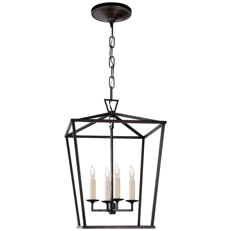 Four Light Lantern from the Darlana Collection in Aged Iron Finish by Visual Comfort Signature