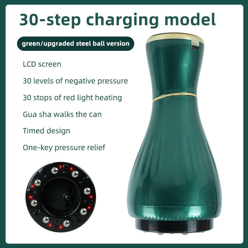 Green Portable Electric Cupping Therapy Device – Adjustable Intensity & Heat