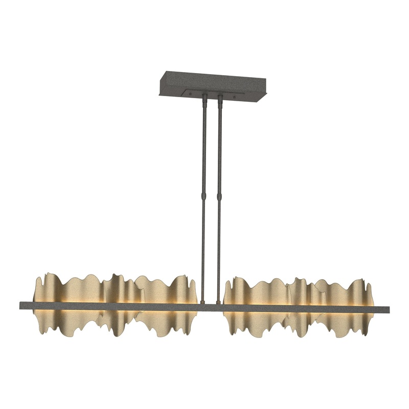 Hildene Large LED Pendant Natural Iron Soft Gold