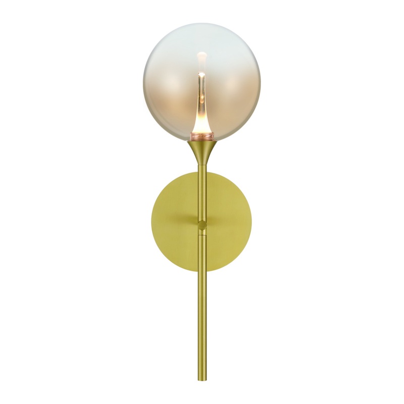 Iissa 19″ Wall Sconce Gold Amber Glass