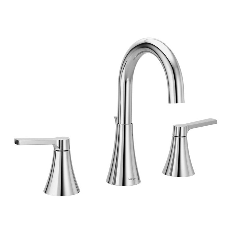 Lavatory Faucet Jase Widespread 8 Inch Spread 2 Lever ADA Chrome 1.2 Gallons per Minute Pop-Up 2 Hole